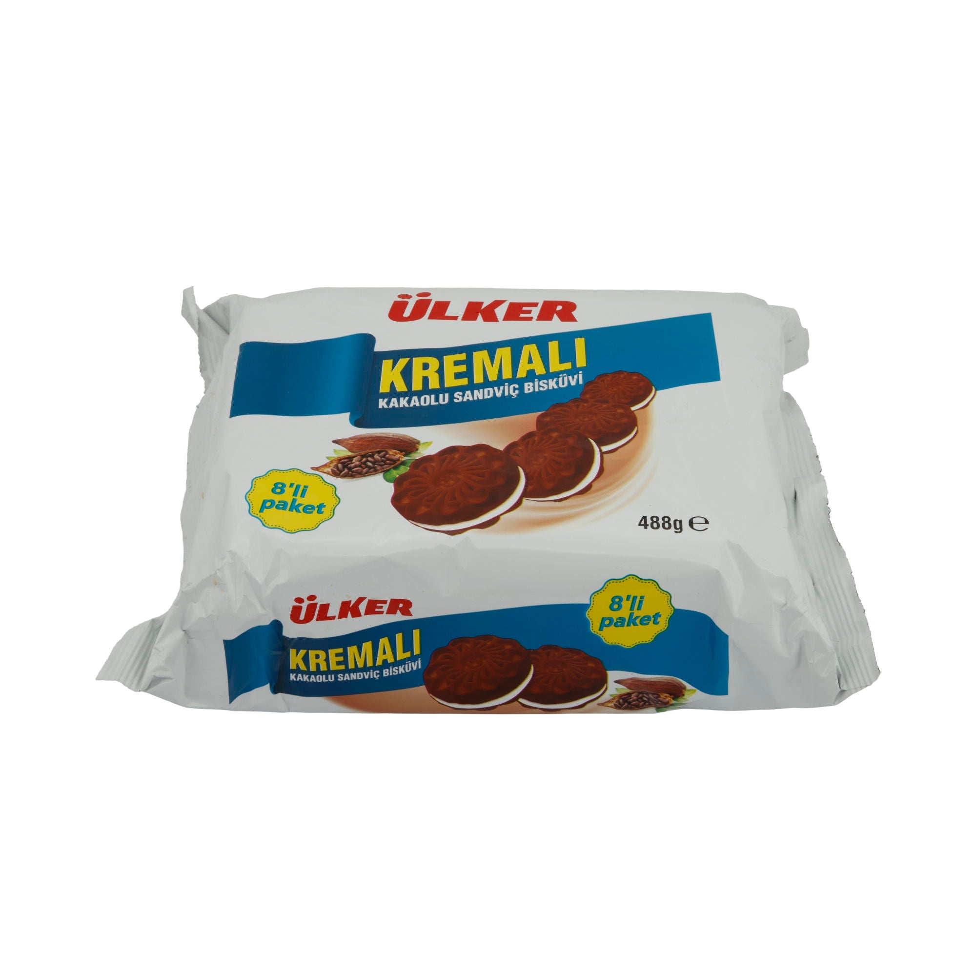 Kekse Ülker | Kremalı Kakaokekse | Knusprige Kakaokekse mit Vanillecreme | 8er Pack – 488 g TRS